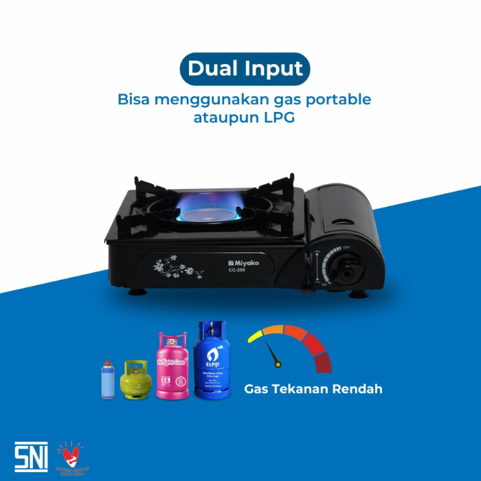 Miyako Kompor Gas Portable 1 Tungku - CC200 | CC-200